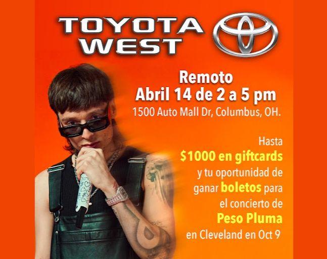 Tu posibilidad de ir a ver a Peso Pluma, esta este Domingo 14 de Octubre en Toyota West